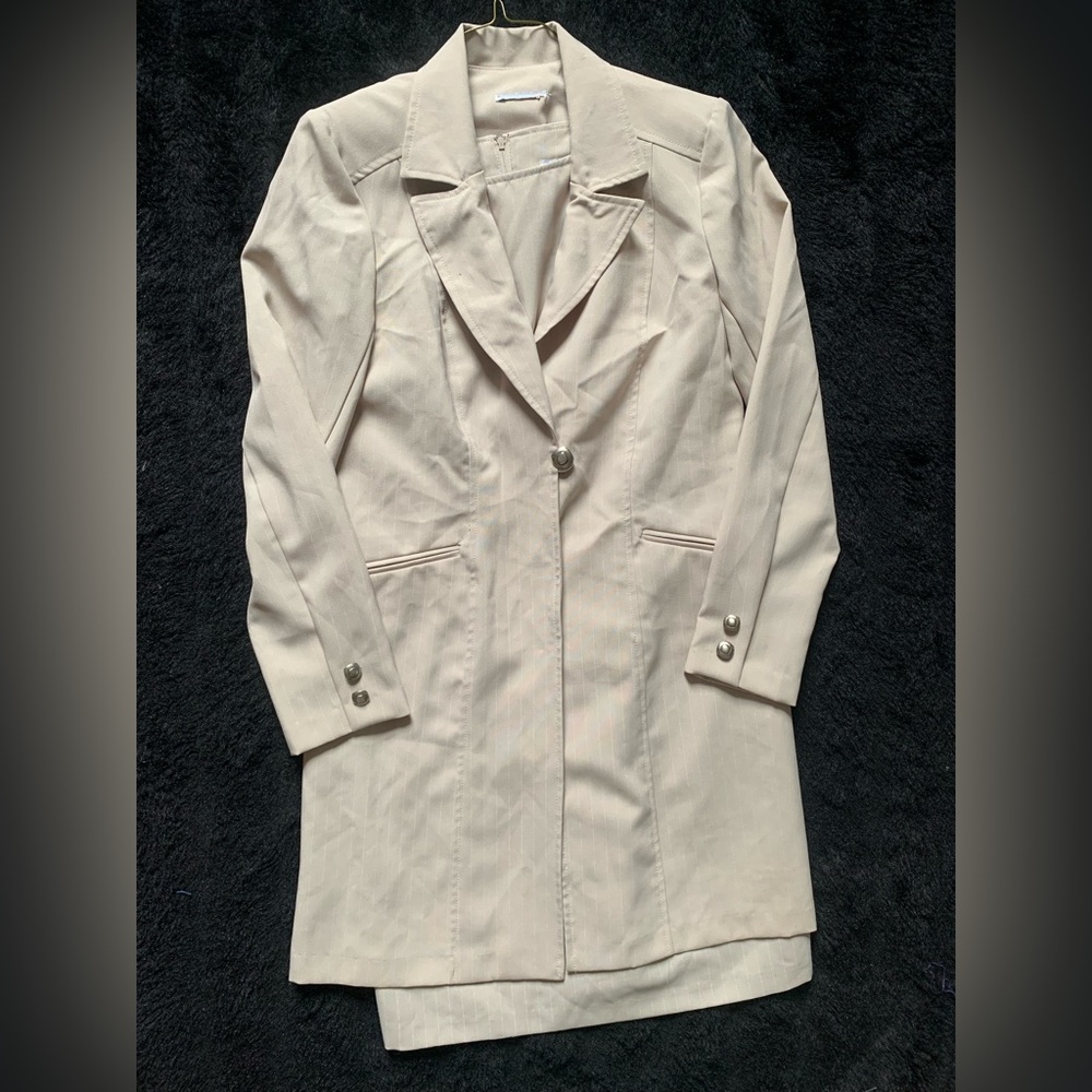 Vintage 90s Scarlett 2-Piece Ivory Dress Sz 6 100% Polyester PreOwned Made US